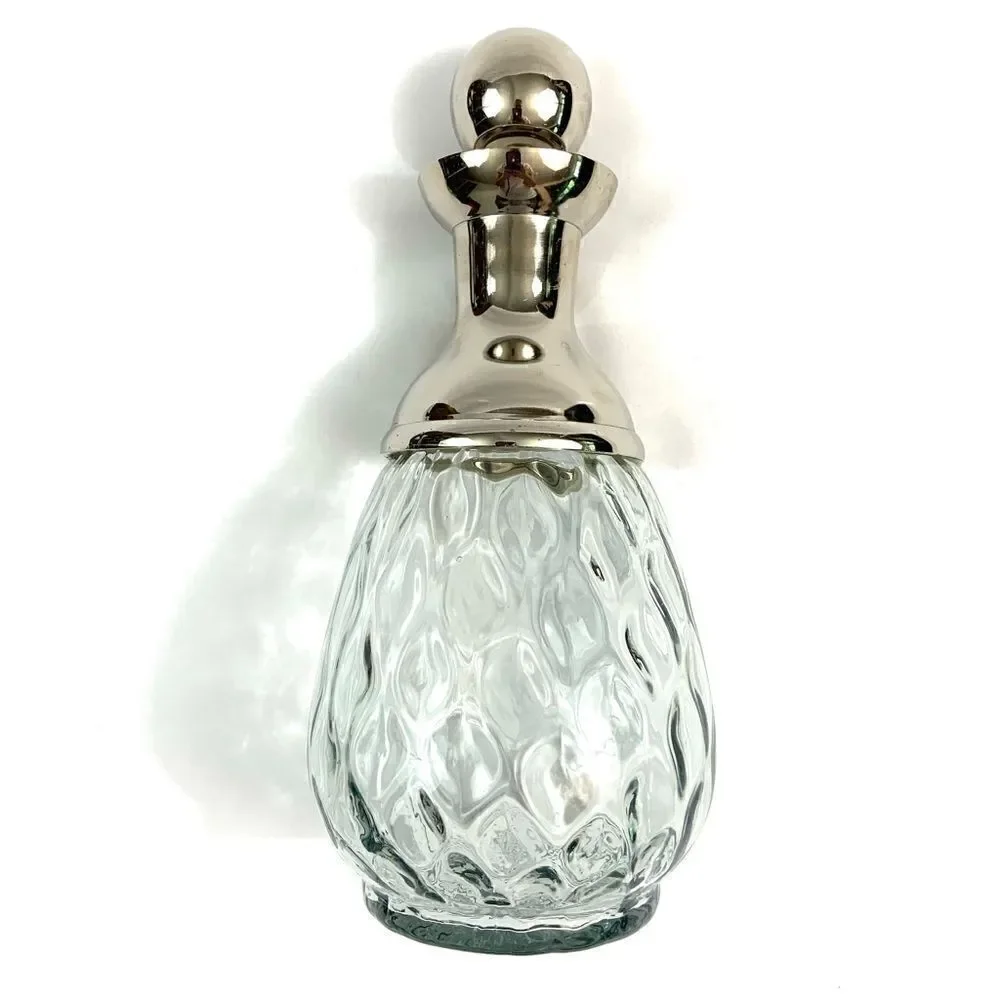 VINTAGE European Silver Mounted Glass Decanter